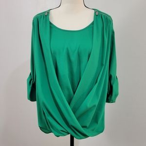 Calvin Klein Green Blouse size Large